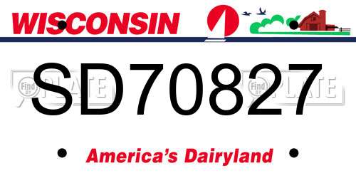 SD70827 Wisconsin License Plate