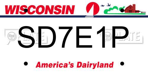SD7E1P Wisconsin License Plate