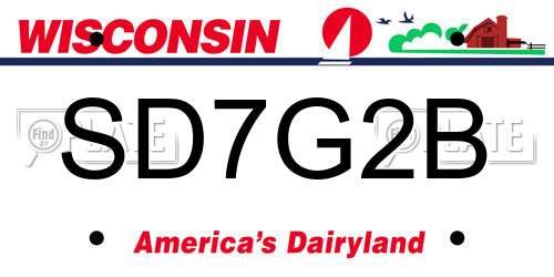 SD7G2B Wisconsin License Plate