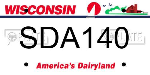 SDA140 Wisconsin License Plate