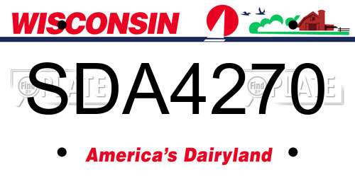 SDA4270 Wisconsin License Plate