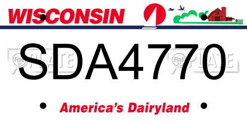 SDA4770 Wisconsin License Plate