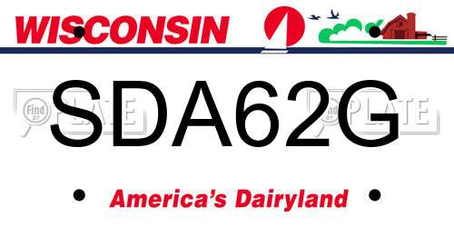 SDA62G Wisconsin License Plate