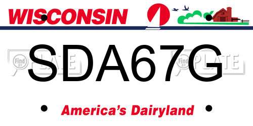 SDA67G Wisconsin License Plate