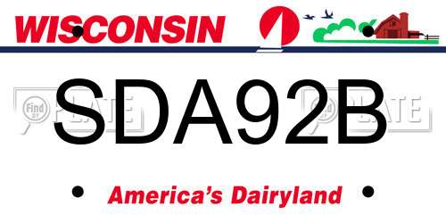 SDA92B Wisconsin License Plate