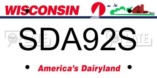SDA92S Wisconsin License Plate