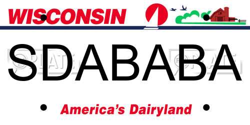 SDABABA Wisconsin License Plate
