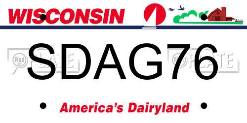 SDAG76 Wisconsin License Plate