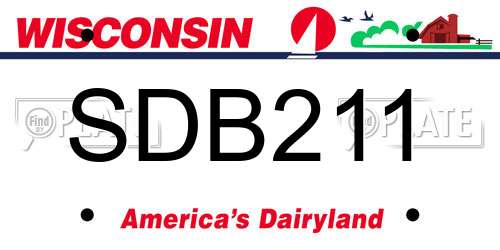 SDB211 Wisconsin License Plate