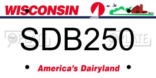 SDB250 Wisconsin License Plate