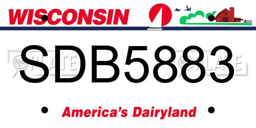 SDB5883 Wisconsin License Plate