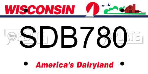SDB780 Wisconsin License Plate