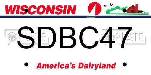 SDBC47 Wisconsin License Plate