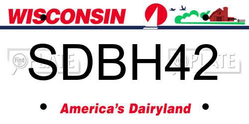 SDBH42 Wisconsin License Plate