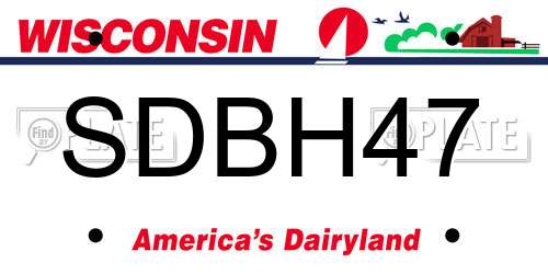 SDBH47 Wisconsin License Plate