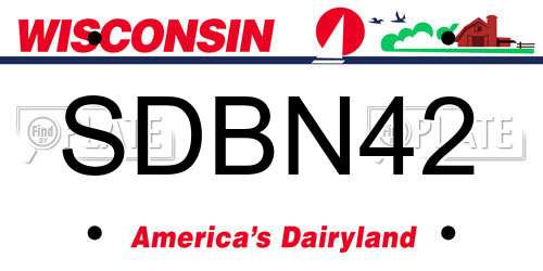 SDBN42 Wisconsin License Plate