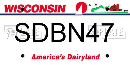 SDBN47 Wisconsin License Plate