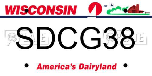 SDCG38 Wisconsin License Plate