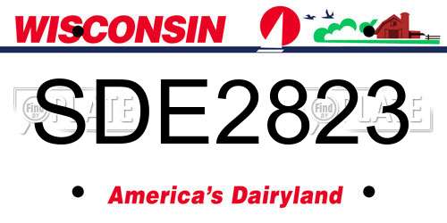SDE2823 Wisconsin License Plate