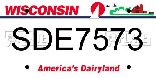 SDE7573 Wisconsin License Plate
