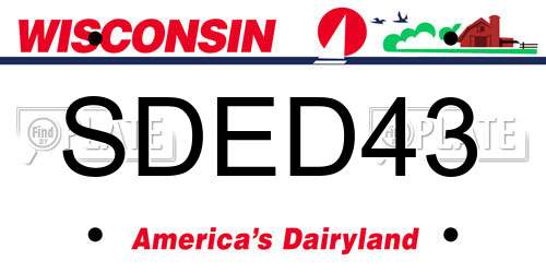 SDED43 Wisconsin License Plate