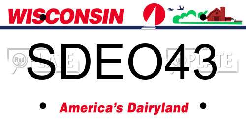 SDEO43 Wisconsin License Plate