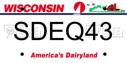 SDEQ43 Wisconsin License Plate