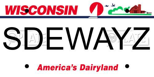 SDEWAYZ Wisconsin License Plate