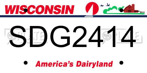 SDG2414 Wisconsin License Plate