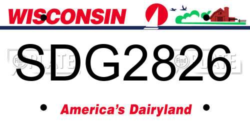 SDG2826 Wisconsin License Plate