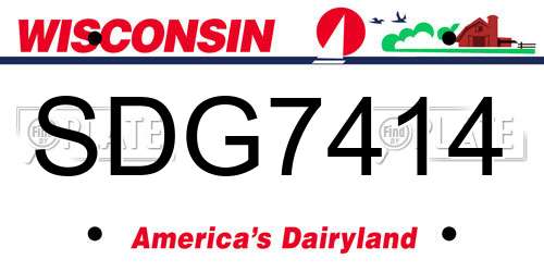 SDG7414 Wisconsin License Plate