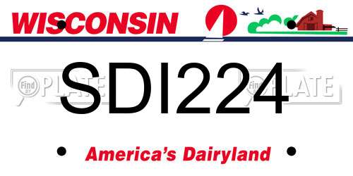 SDI224 Wisconsin License Plate