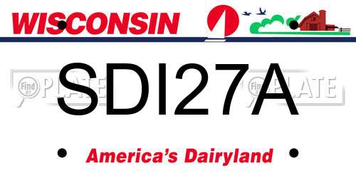 SDI27A Wisconsin License Plate