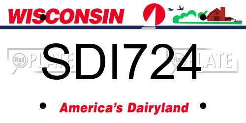 SDI724 Wisconsin License Plate