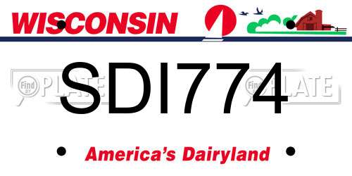 SDI774 Wisconsin License Plate