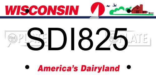 SDI825 Wisconsin License Plate