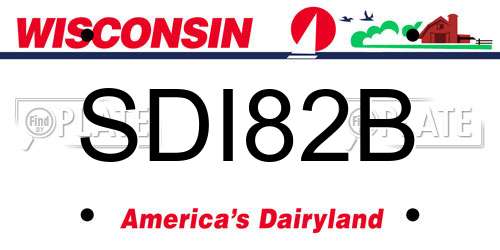 SDI82B Wisconsin License Plate