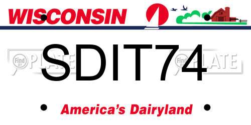 SDIT74 Wisconsin License Plate