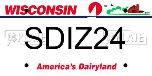 SDIZ24 Wisconsin License Plate