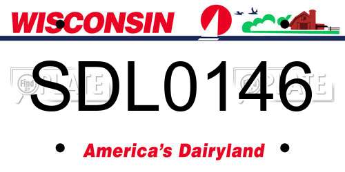 SDL0146 Wisconsin License Plate