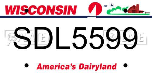 SDL5599 Wisconsin License Plate