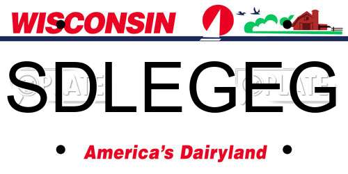 SDLEGEG Wisconsin License Plate