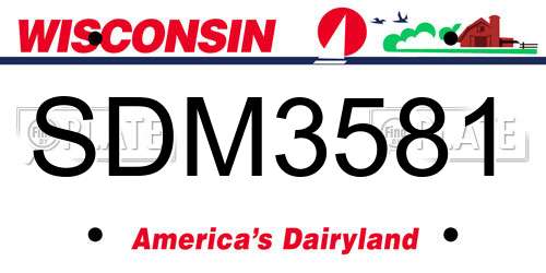 SDM3581 Wisconsin License Plate