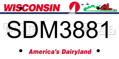 SDM3881 Wisconsin License Plate