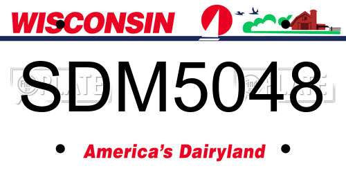 SDM5048 Wisconsin License Plate