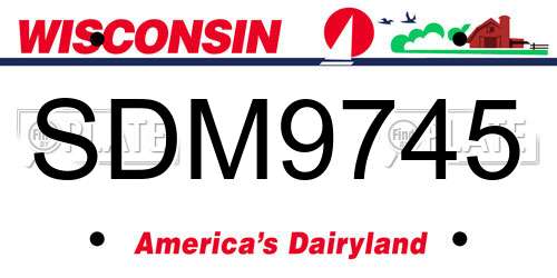 SDM9745 Wisconsin License Plate