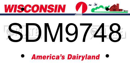 SDM9748 Wisconsin License Plate