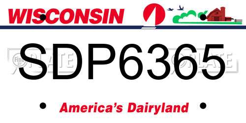 SDP6365 Wisconsin License Plate