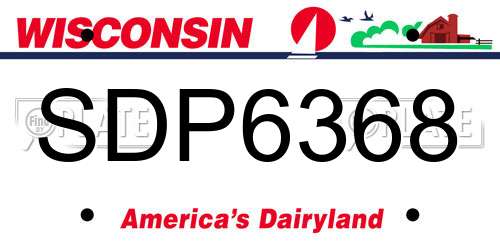 SDP6368 Wisconsin License Plate