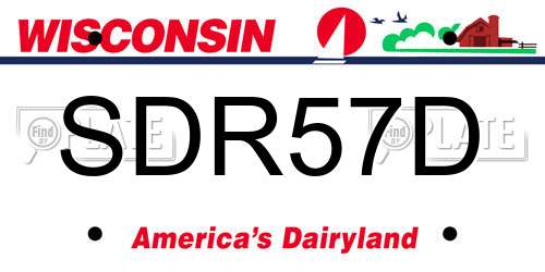 SDR57D Wisconsin License Plate